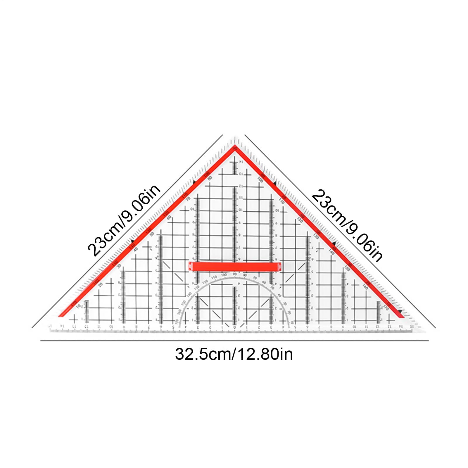 Dreiecklineal – Multifunktionale Dreiecklineale, transparente Schreibwaren, Geometrie-Werkzeuge