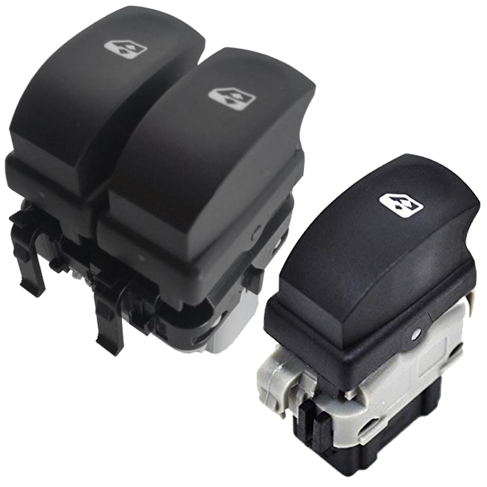 Partsline (Lot de 2) Bouton de Lève-Vitre Électrique Avant Gauche ET Avant Droit OU Arrière Gauche OU Arrière Droit compatible avec Clio III, Modus, Twingo II - 8200002451 8200214936