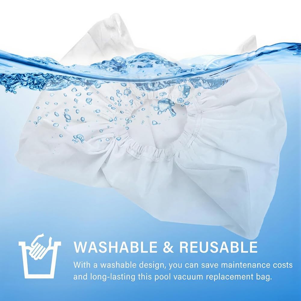 Sac filtrant fin réutilisable pour nettoyeur de piscine Aquabot modèles 8111 et 8101, pièce de rechange durable en maille de coton pour piéger la saleté et les débris pour un entretien de l'eau claire
