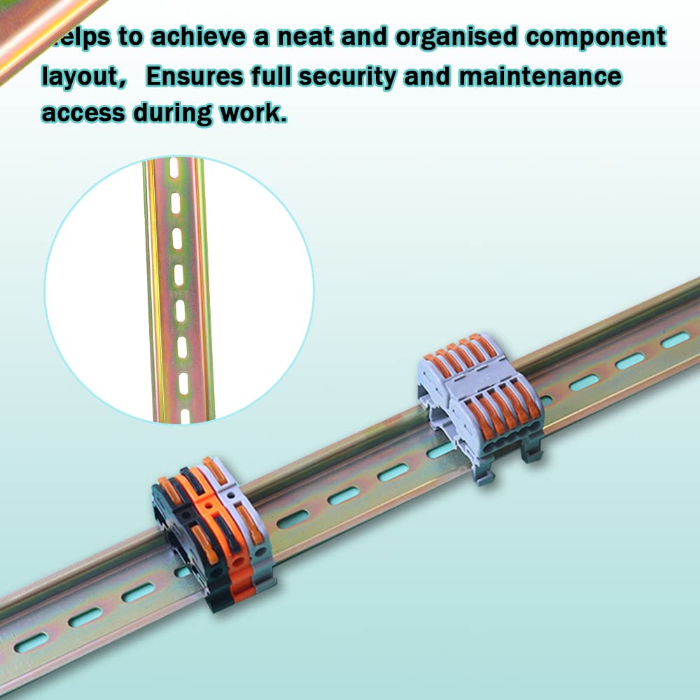 WHC 3 Piezas Carril Din Enchufe Carril Din Rieles de Montaje, Puentes de Cables para La Instalación en Armarios de Distribución, Aparamenta (Amarillo, 3,5 cm de Ancho, 20 cm de Largo, 0,75 cm de Alto)