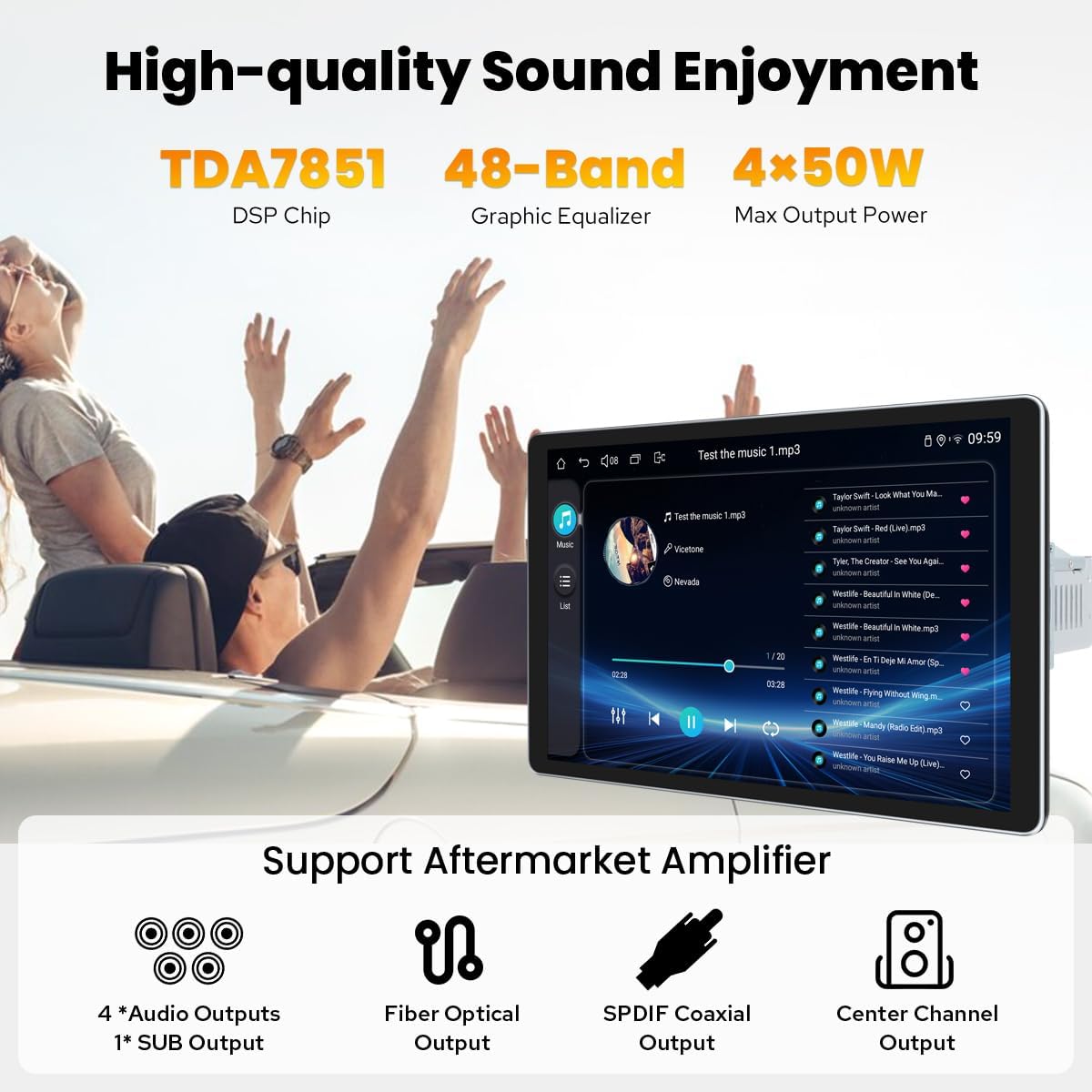 Joying Single Din Touchscreen Radio 10.1 Inch Car Stereo with Apple Carplay & Android Auto, 8GB+128GB Android 13 Head Unit with Mirror Link, AM/FM, Bluetooth, SWC, GPS(JY-UTS10N8) 4 61gWTmWIpML. AC SL1200