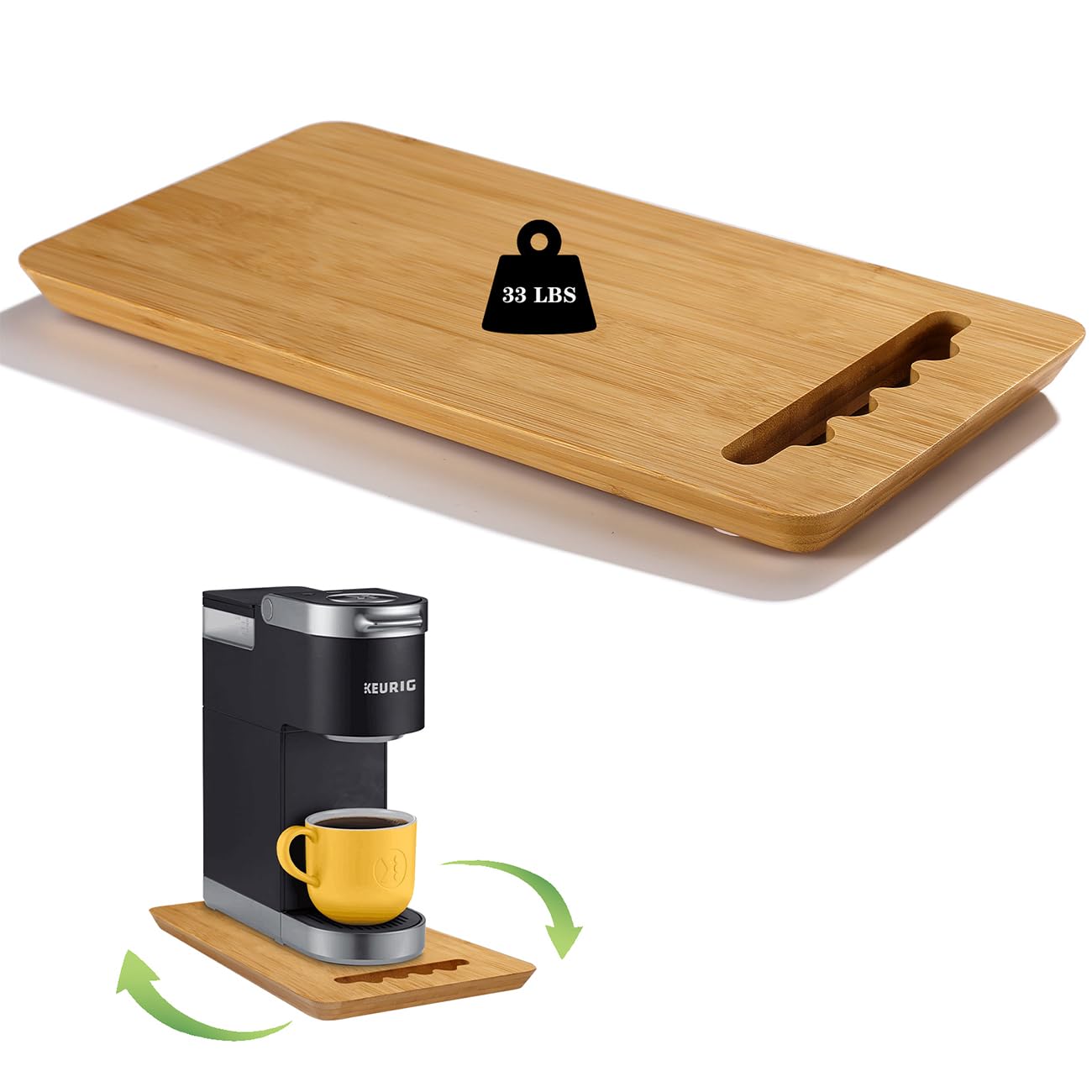 Coulissant pour Machine de Cuisine, Plateau Coulissant pour Appareils de Cuisine Rotation à 360 Degrés, Support Electromenager Cuisine pour Cafetière, Friteuse, Machine à Pain - 7,5"W x 14,5"D