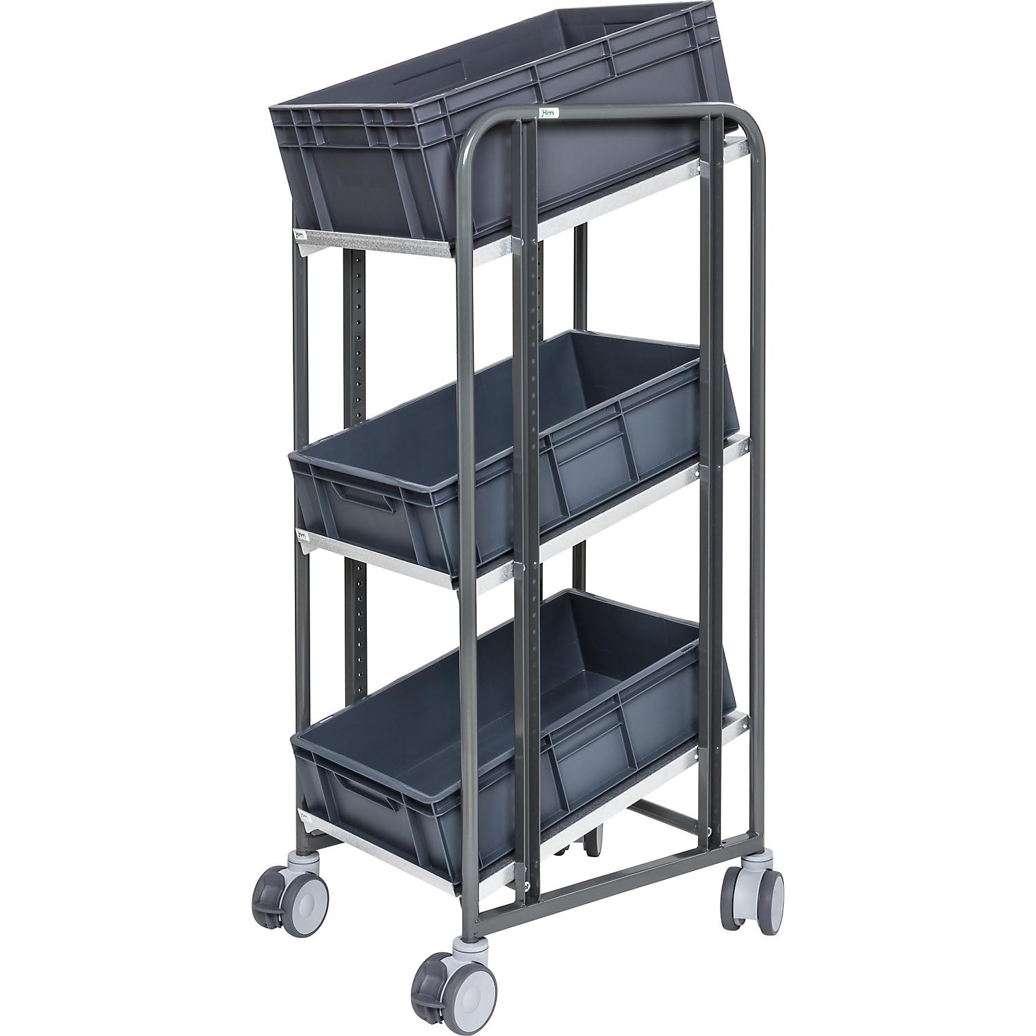 Chariot de préparation E-Commerce - 3 étages - L x l x H : 477 x 638 x 1300 mm