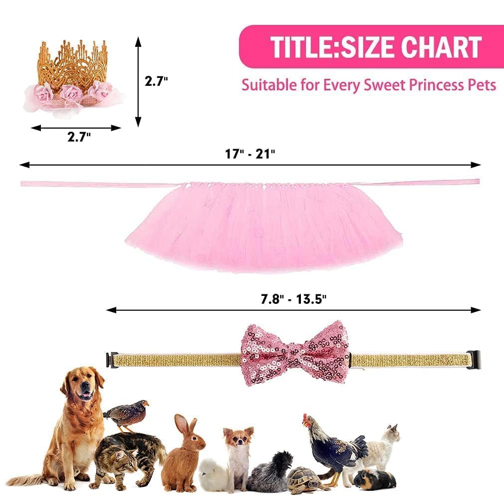 Tutu-Rock Set Für Hunde – Mit Hut & Fliege, Rosa, Für Kleine Hunde, Perfekt Für Fotos & Partys