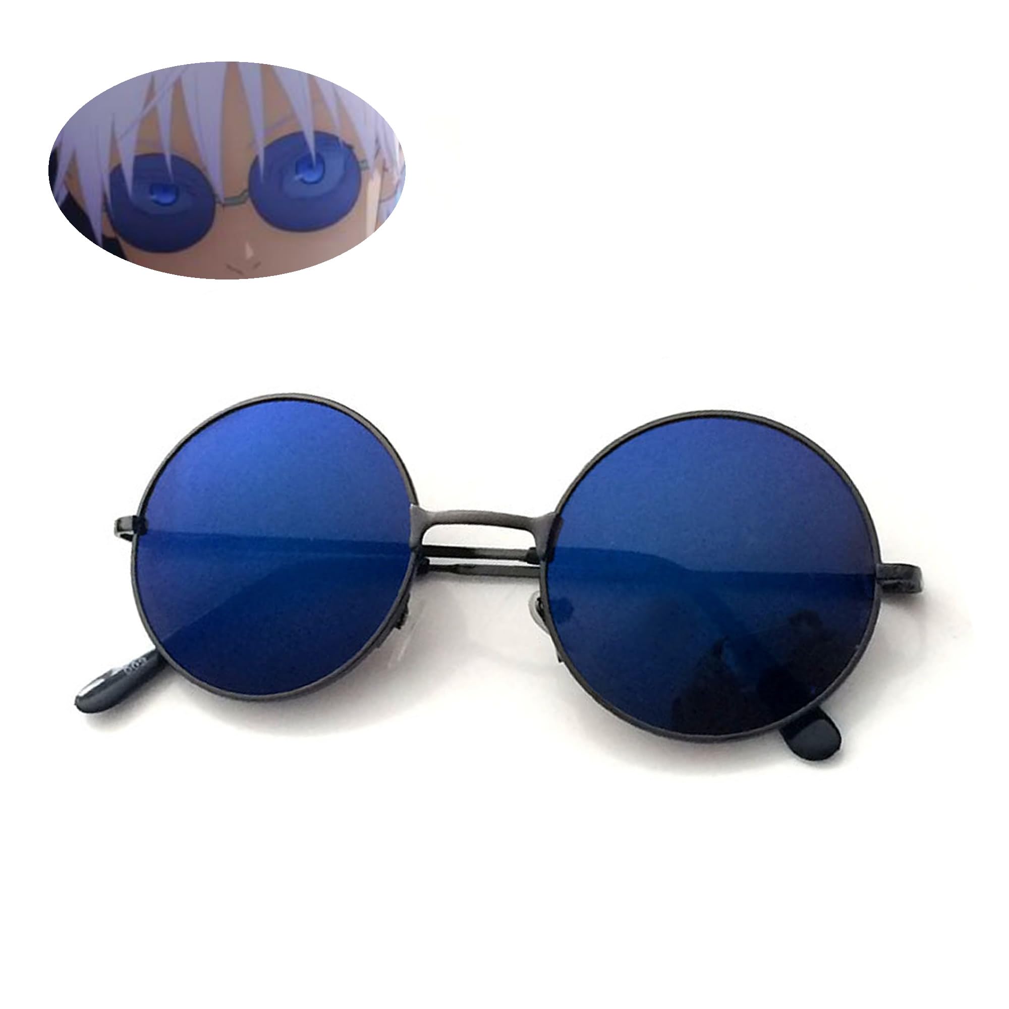 Gojo-Satoru Cosplay Wig With Glasses Anime Sunglasses Cosplay Props Accessories