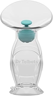Dr. Talbot’s Mom’s Silicone Breast Pump – Hands-Free, Leak-Free Suction Pump with Soft Natural Cup, Ball Stopper & Suction Base for Easy, Quiet Breast Milk Expression at Home or On-The-Go
