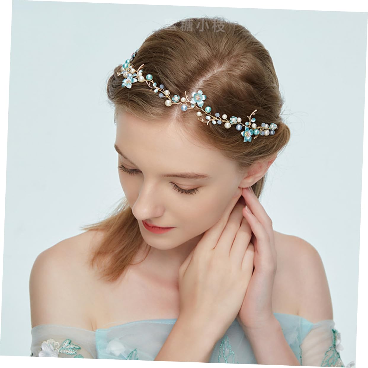 DOITOOL 3pezzi Elegante Fascia Per Sposa Con Fiori Lega e Perle Artificiali Accessorio Per Matrimonio e Cerimonie Decorazione Per Damigelle e Occasioni Speciali