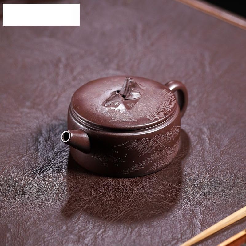 Bouilloire de voyage 190 ml, théière ancienne en argile violette, poterie artisanale en terre crue violette, bouilloire à thé avec filtre, accessoires pour service à thé Zisha, théière à thé vert