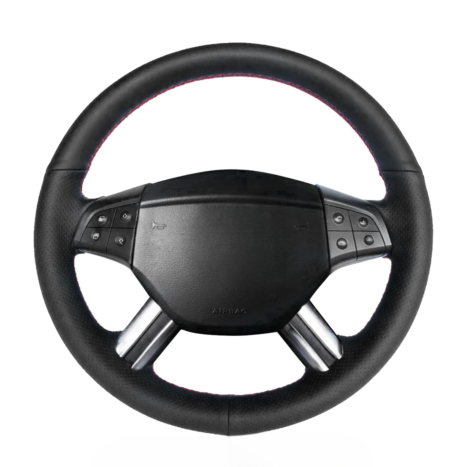 MEWANT Funda de Volante para Coser Volante Mercedes Benz W164 M ML350 ML500 | volante / Mercedes Benz W164 M ML350 ML500 2005-2006 / X164 GL GL450 2006-2009 / W164 M (no apta / caoba) (sin bultos)