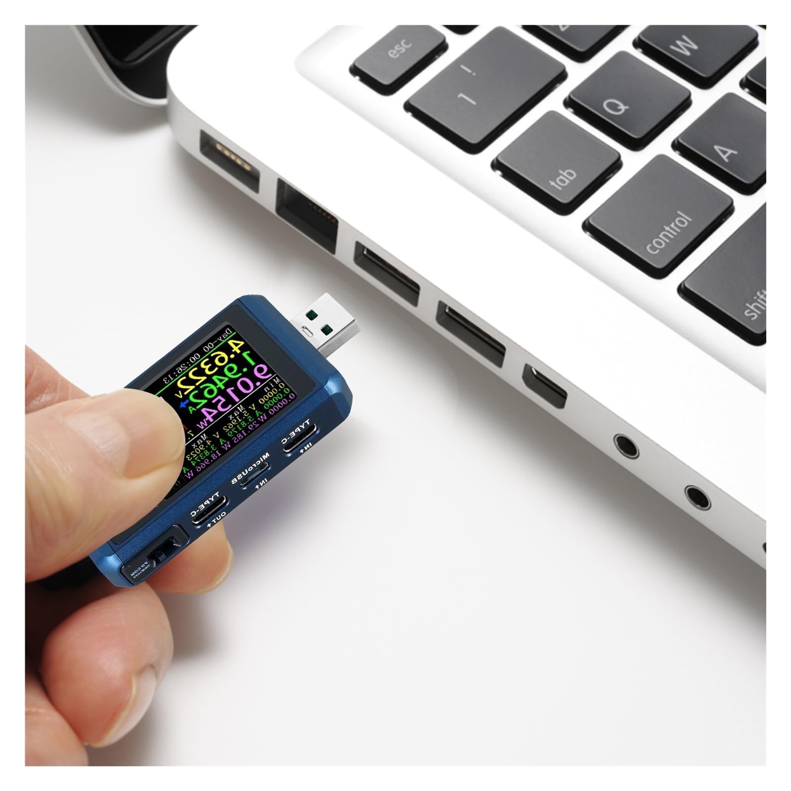 Tester USB Tester USB Detektor Bezpiecznego Napięcia Wielofunkcyjny Multimetr Z Wyświetlaczem Mocy I Kolorowym Wyświetlaczem LCD O Przekątnej 1,77 Cala. Szybki