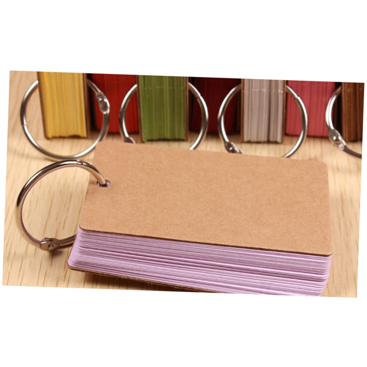 Ciieeo Einschulung Deko 6 Stück Karteikarten aus Papier mit Binder Ring Design Einfache Notizblöcke und Leere Karteikarten für Schule und Schüler Zufällige Farbe