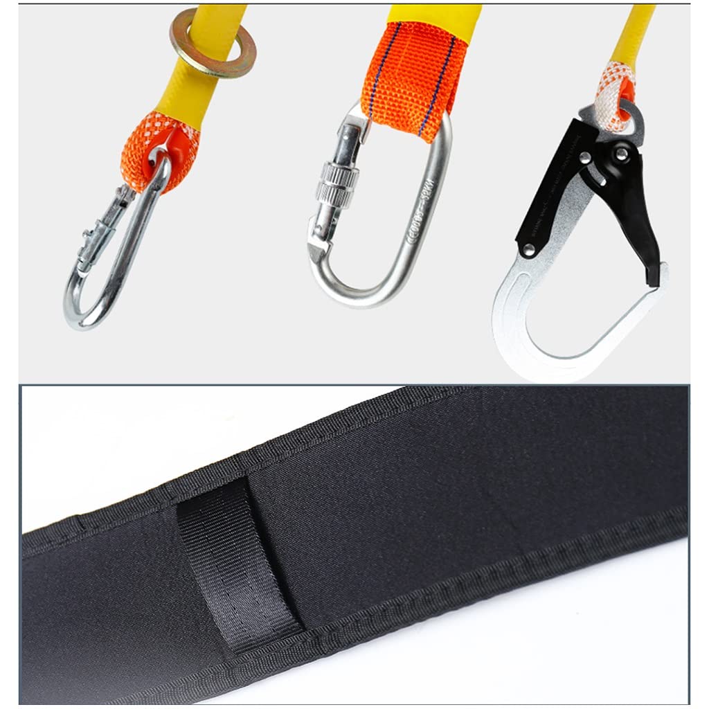 SwaYve Sicherheitsgurt Für Luftarbeit, Ganzkörper-Sicherheitsgurt-Sets, Absturzsicherungsgurt, Klettergurt Mit Haken Und Kletterseil/Single Hook/2M