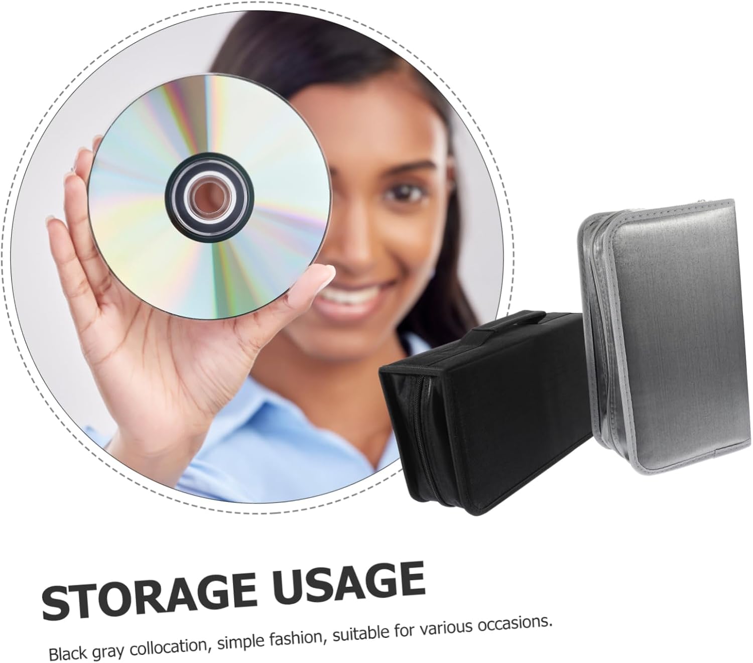 2pcs Hard Cd Case Holder Organizer Cd Pouch Portable Disc Bag Saves Space and Keeps Discs Safe