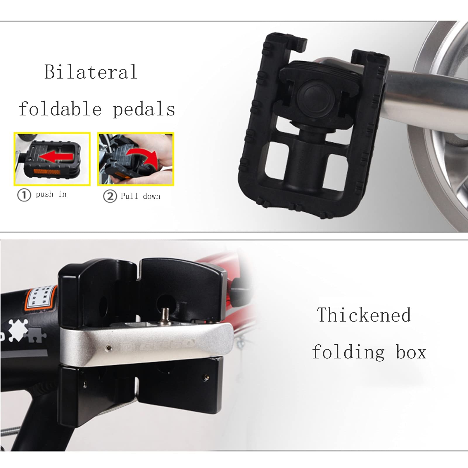 Bicicletta Pieghevole da 12 Pollici, Bici da Pendolare A Marcia Singola, per Uomini E Donne di Altezza 140-180 Cm (Color : Black)