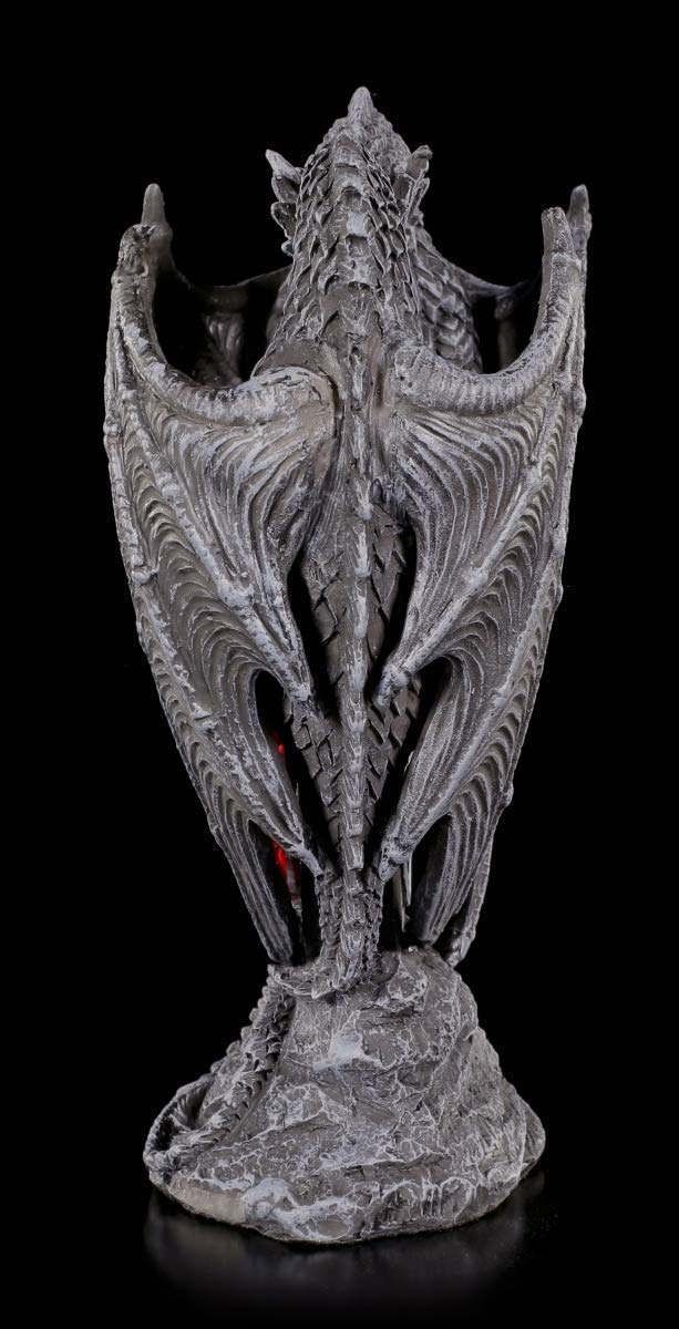 Figuren Shop GmbH Figura Fantasia Drago Amanti con Rosso Cuore Figura Decorativa, Dipinto a Mano