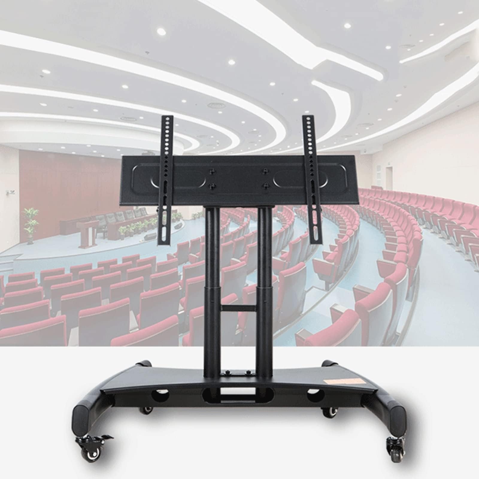 Supporto TV Mobile Regolabile in Altezza - Carrello TV Resistente, Carrello TV Mobile su Ruote, Carrello Monitor Basso, per TV a Schermo Piatto Curvo da 32-70 polli,
