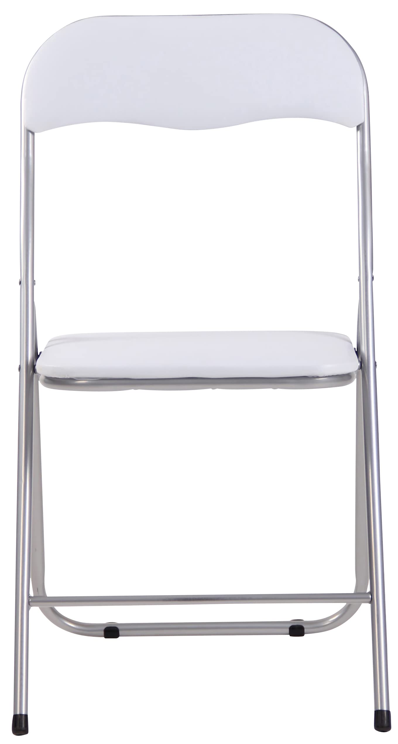CLP Set 2 Sedie Pieghevoli Felix In Plastica (PVC) I Sedie Salvaspazio Telaio In Metallo E Seduta Imbottita I Sedie Riunioni Ospiti Chiudibili Colore:bianco/argento
