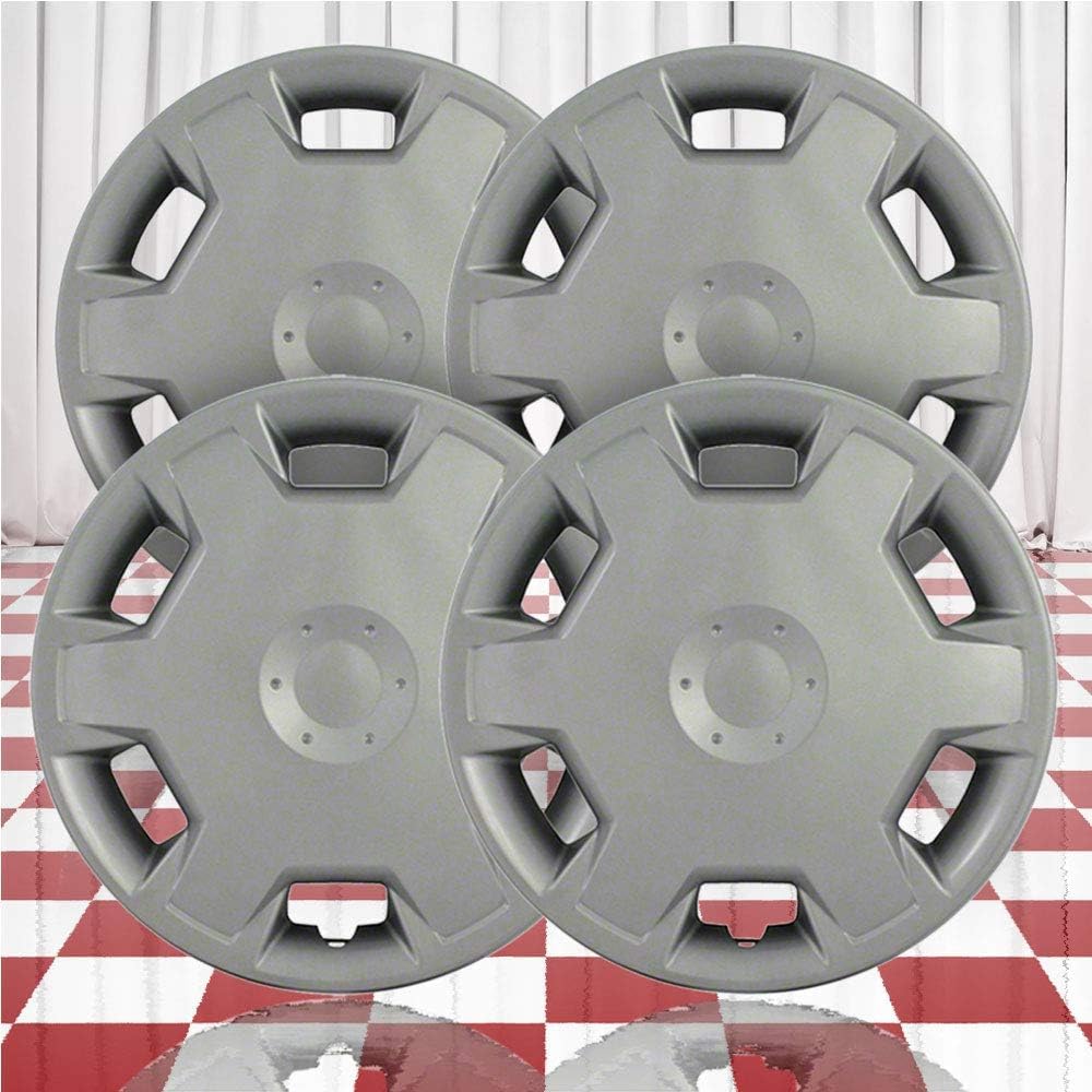 Set of 4 15" Push-on Silver Hubcaps for Nissan Versa 2007-2009