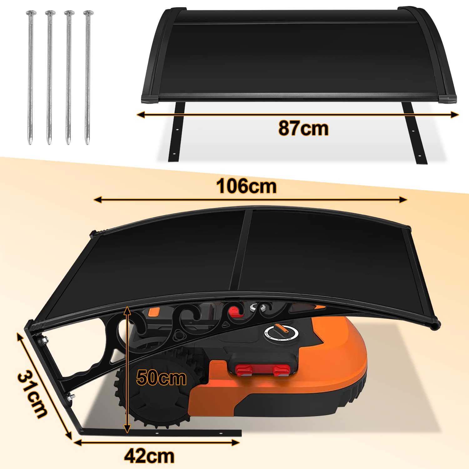 Riparo Per Robot Tosaerba - Copertura In Acciaio Zincato Con Protezione UV, 78x60x34 Cm - Foto 11