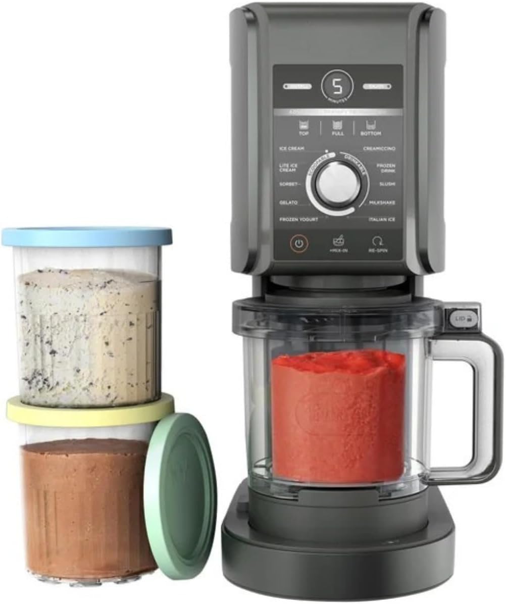 11-in-1 Deluxe Ice Cream Maker XL 24oz Capacity with 3 Pints Gelato Sorbet Frozen Yogurt Machine 800W