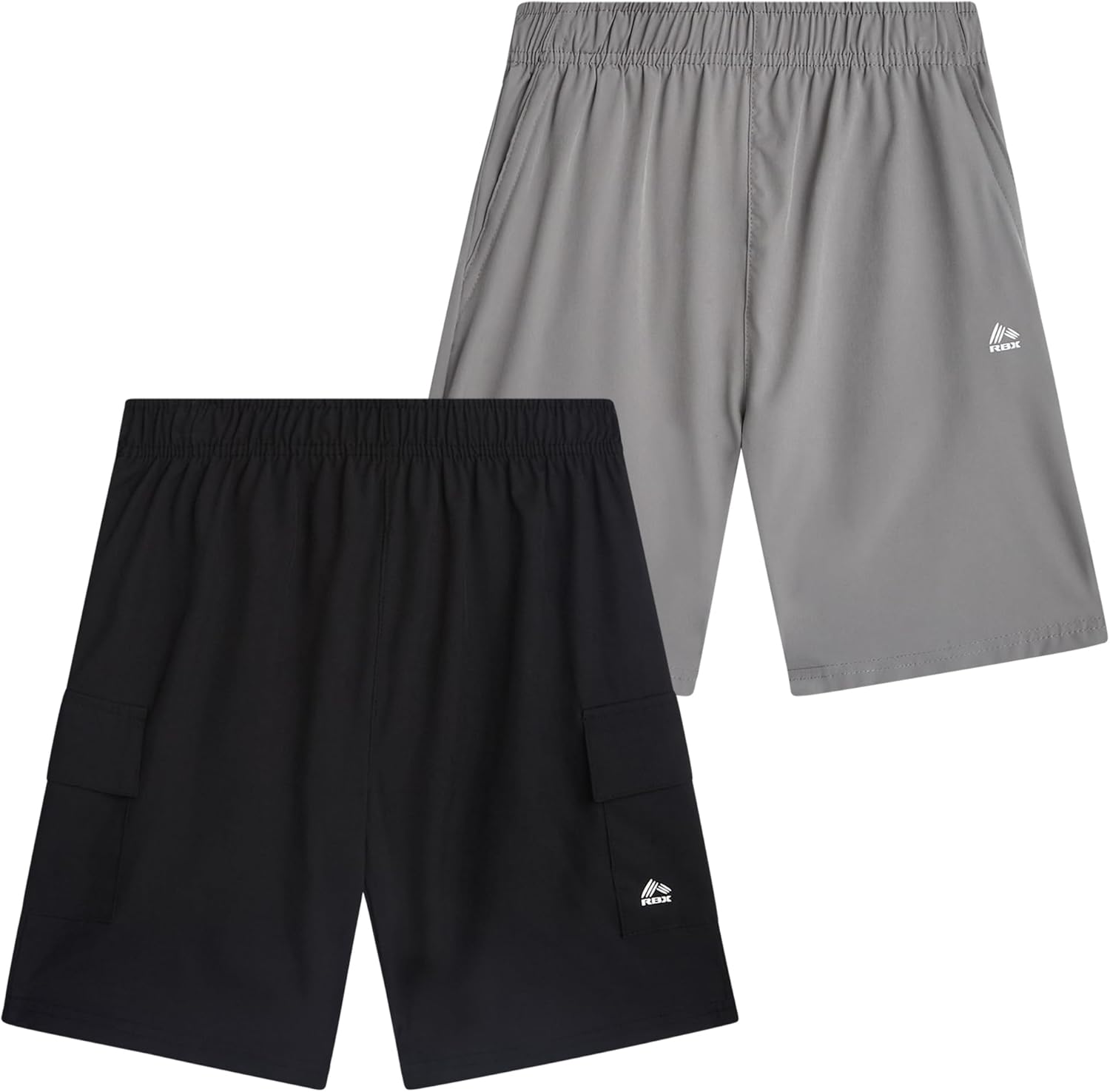 RBX Boys Athletic Shorts - 2 Pack Breathable Athletic Performance Woven Basketball Shorts for Boys with Elastic Waistband