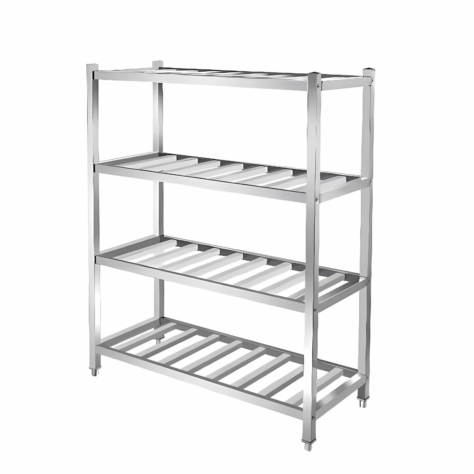 4-poziomowy ciężki regał ze stali nierdzewnej regulowany komercyjny stojak kuchenny do domu restauracji i magazynu stojący 120 x 50 x 150 cm
