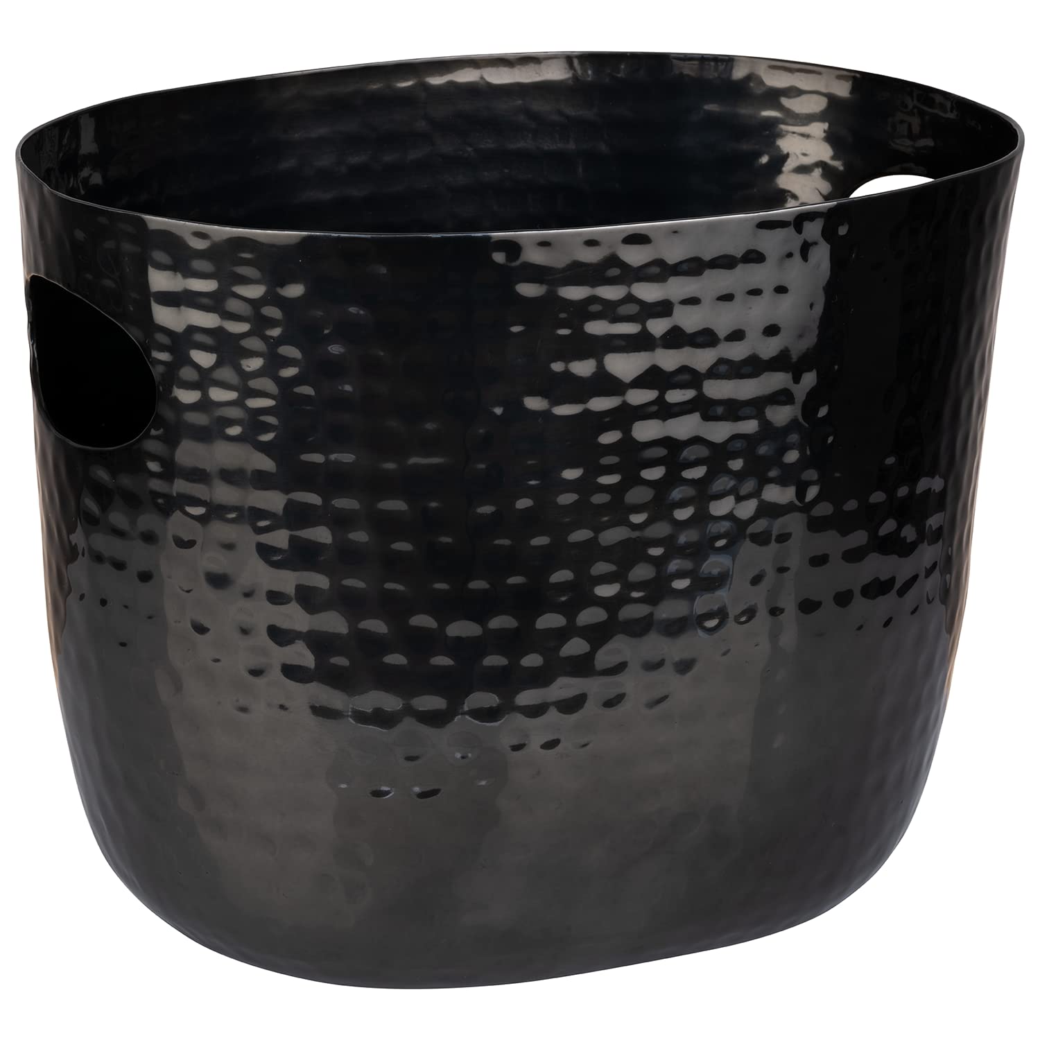 APS 36109 Large Seau à vin/champagne en aluminium avec 2 poignées latérales pour 1 à 2 bouteilles Aspect métal 25,5 x 19 x 20 cm
