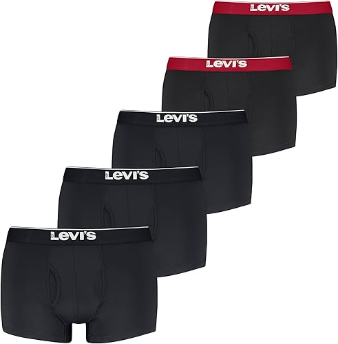 Levi's Men's 5-Pack Solid Basic Microfiber Trunk, Black Combo, Small