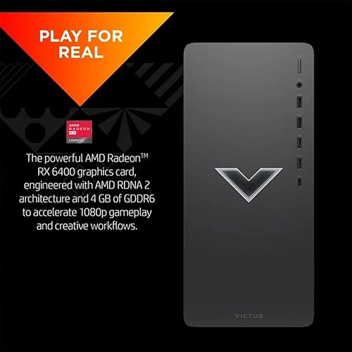 Miniatura 3 de HP Victus Gaming Tower Desktop, AMD Ryzen 5 5600G (Beat i5-12400), AMD Radeon RX 6400, 32 GB de RAM, SSD de 1 TB + disco duro de 2 TB, Wi-Fi, RJ-45,