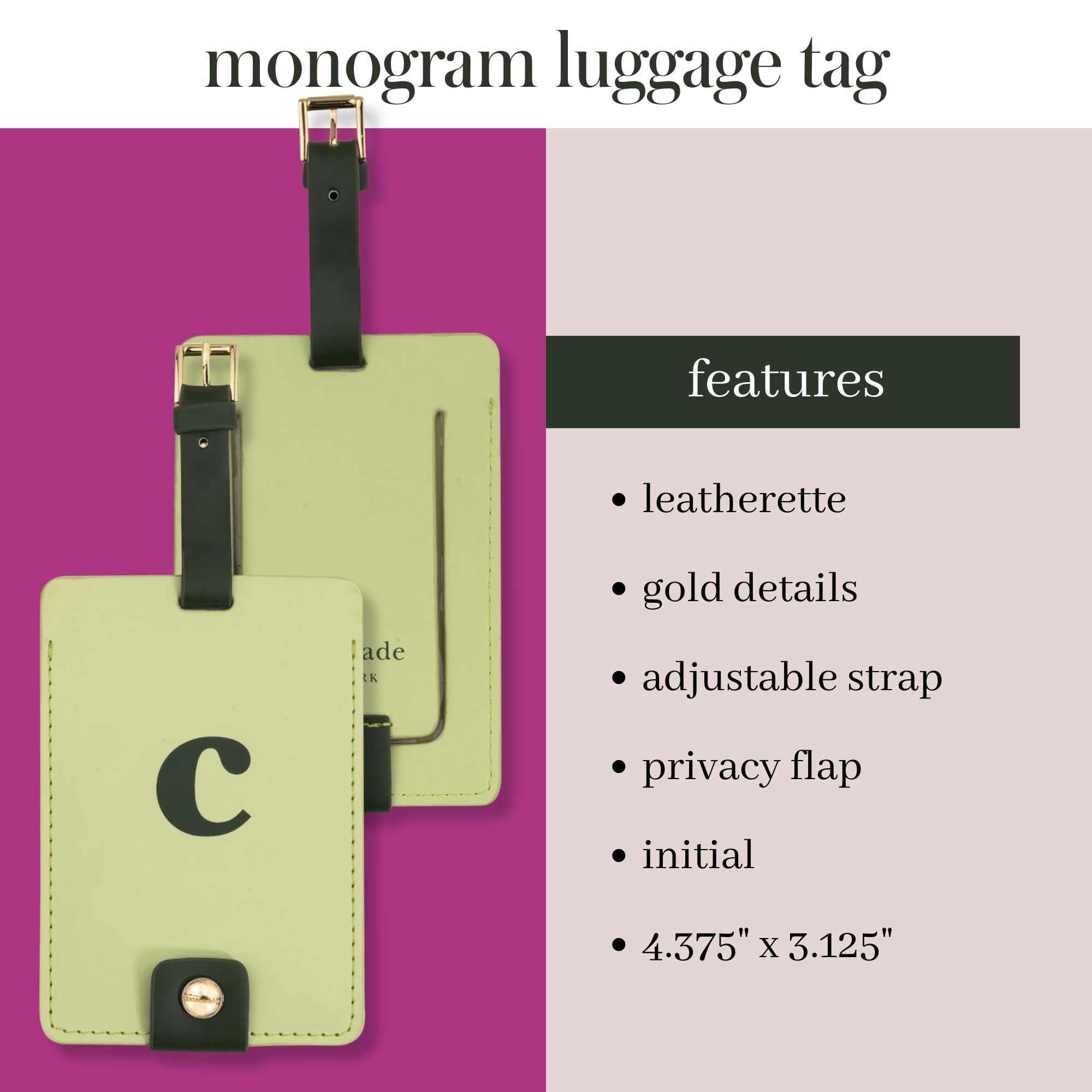Amazon.com | Kate Spade New York Leatherette Luggage Tag with