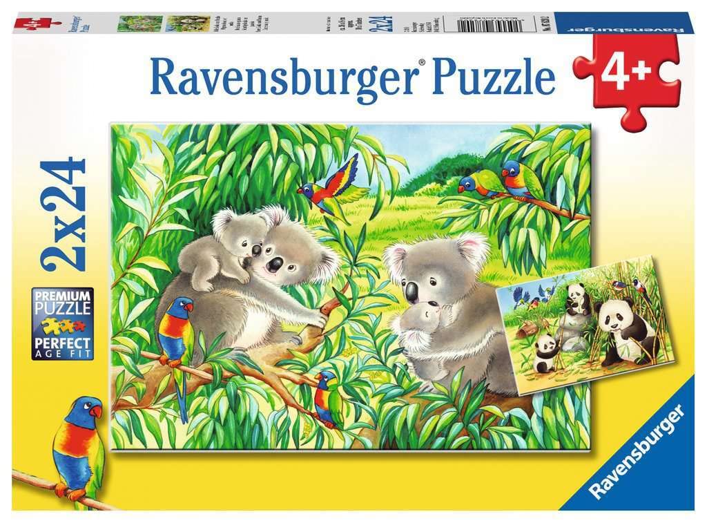 Ravensburger 2x24 Parça Sevimli Koalalar ve Pandalar Yapboz