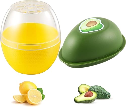 Recipientes de almacenamiento de aguacate y limón, reutilizable individual para refrigerador y soporte para ahorro de aguacate, organizador para