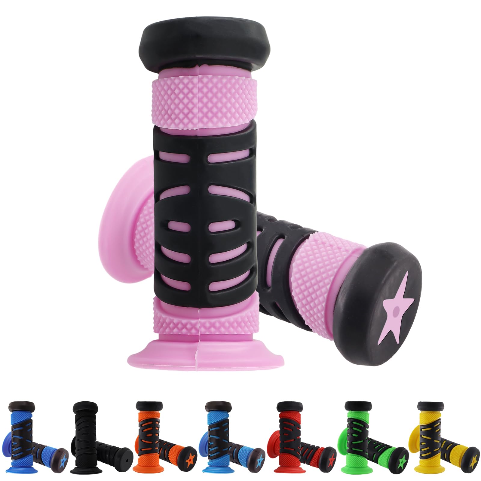 puños de Bicicleta para niños, Seguridad Gracias a la protección contra Impactos, puños de Bicicleta Infantil de 22 mm de Calibre, 95 mm de Longitud, puños de Goma para Manillar