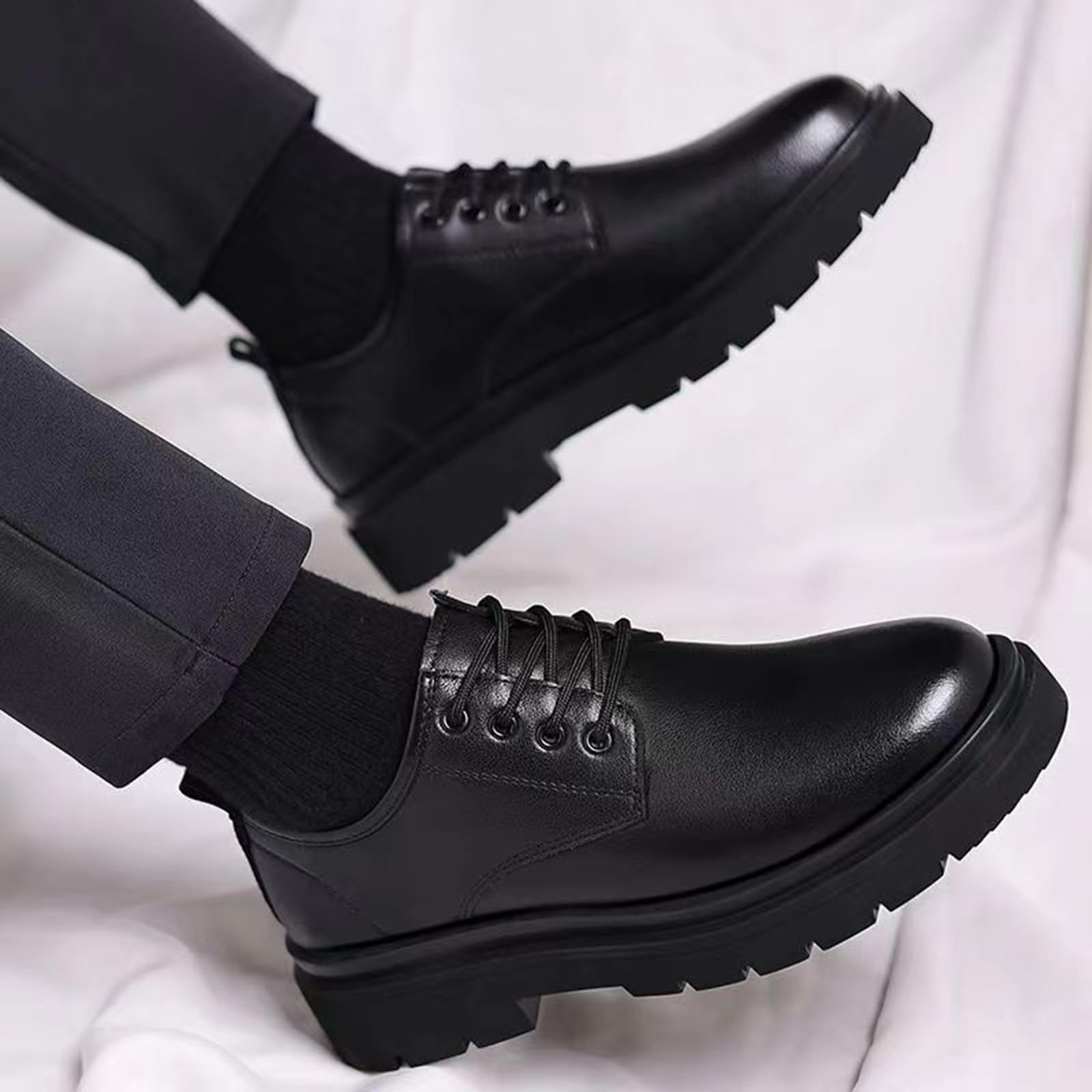 Generisch Chaussures noires pour homme - Chaussures de costume pour homme - Chaussures basses respirantes - Chaussures d'été Monkstrap - Largeur H - En néoprène Oxford - Chaussures d'affaires