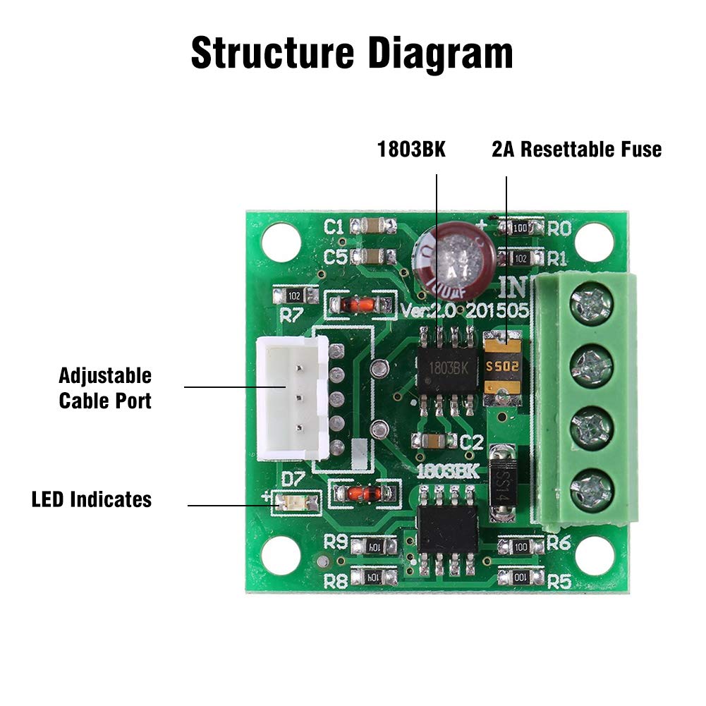Low Voltage DC Motor Speed Controller PWM 1803BK 1.8V 3V 5V 6V 12V 15V 2A Low Voltage Speed Regulator Control Module Adjustable Driver (1.8V to 15V)