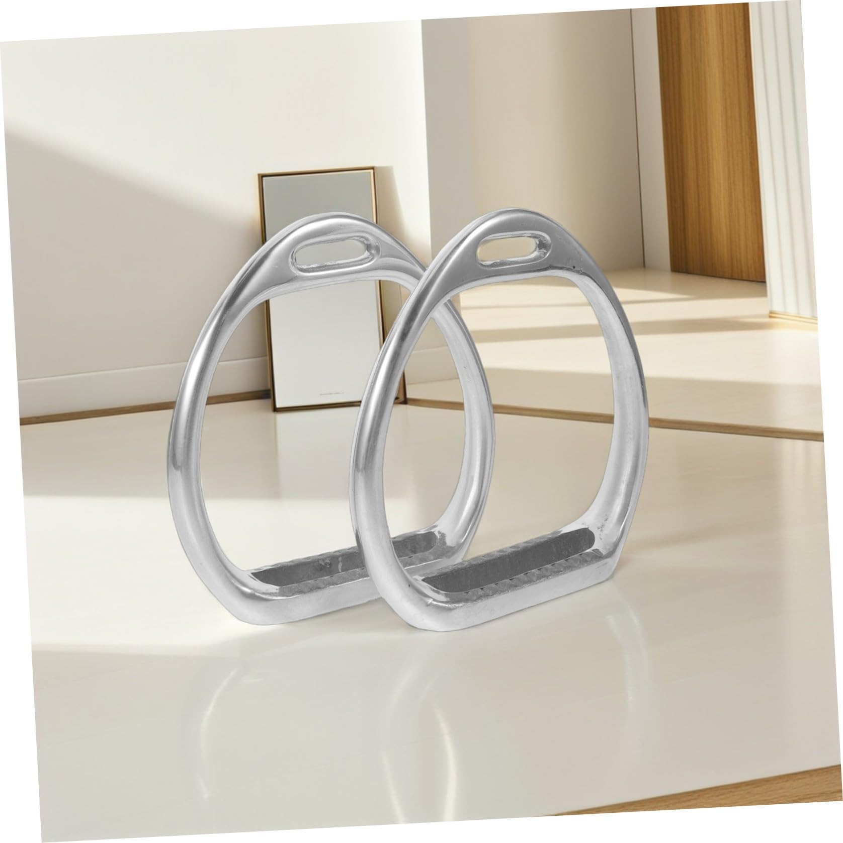 Estribo de Silla de Montar Inglés, Estribo Ecuestre de Aleación de Aluminio, Plata, Fácil de Limpiar, Comodidad y Reducción de Fatiga, para Caballo y Silla de Montar, Equitación