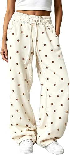 Polka Dot Pants Athletic Wide Leg Wide Leg Sweatpants Women 