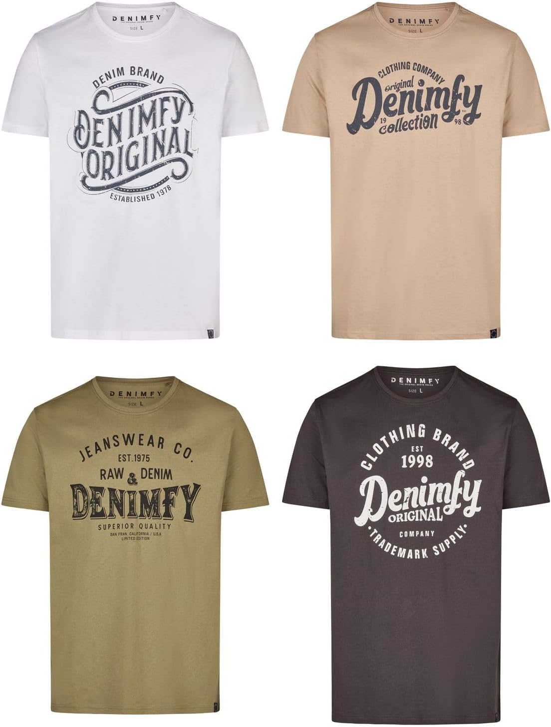 DENIMFY Heren T-shirt, DFNuri , katoen, regular fit, ronde hals, korte mouwen, zomer, logoprint, zwart, grijs, blauw, groen, rood, wit, marineblauw, maten S, M, L, XL, XXL, 3XL, 4XL, 5XL, L DENIMFY Heren T-shirt, DFNuri , katoen, regular fit, ronde hals, korte mouwen, zomer, logoprint, zwart, grijs, blauw, groen, rood, wit, marineblauw, maten S, M, L, XL, XXL, 3XL, 4XL, 5XL, L