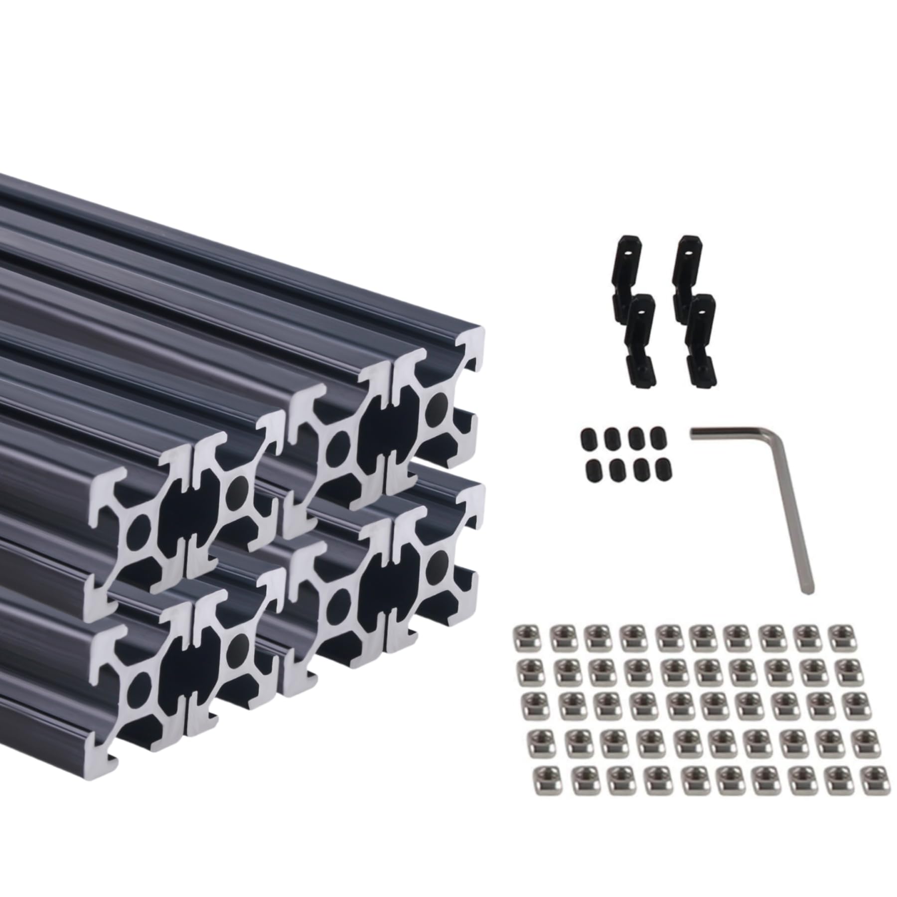 8 Stück 1500mm Aluminiumprofil Extrusions Linearschiene Europäische Norm 6063-T5 Eloxierte Oberfläche 20X20 V Typ Schlitz 6.2mm Aluminium profil für 3D-Drucker CNC