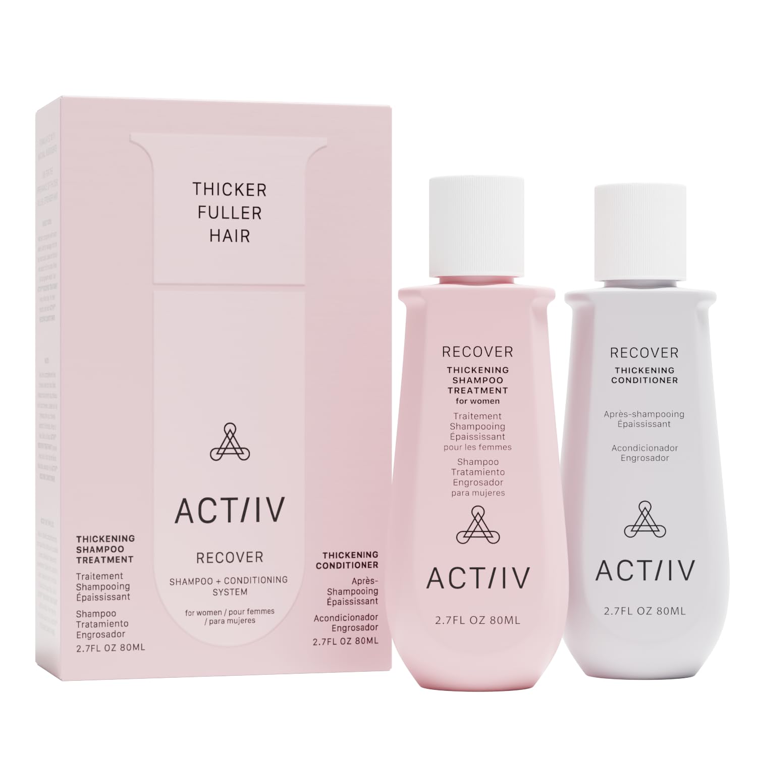 ACTIIV Recover Travel Duo For Women | For Fuller Hair, 2 x 2.7 Fl Oz