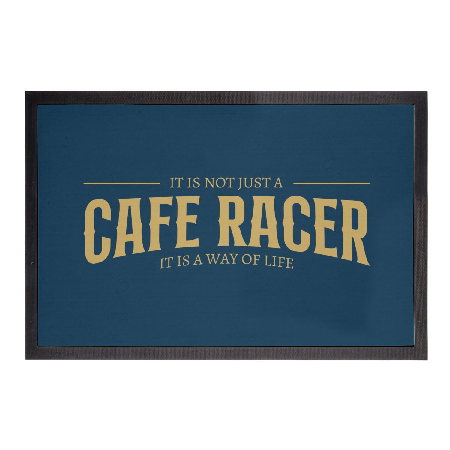 Paillasson Cafe Racer bleu cadeau idéal pour motard passionné de moto