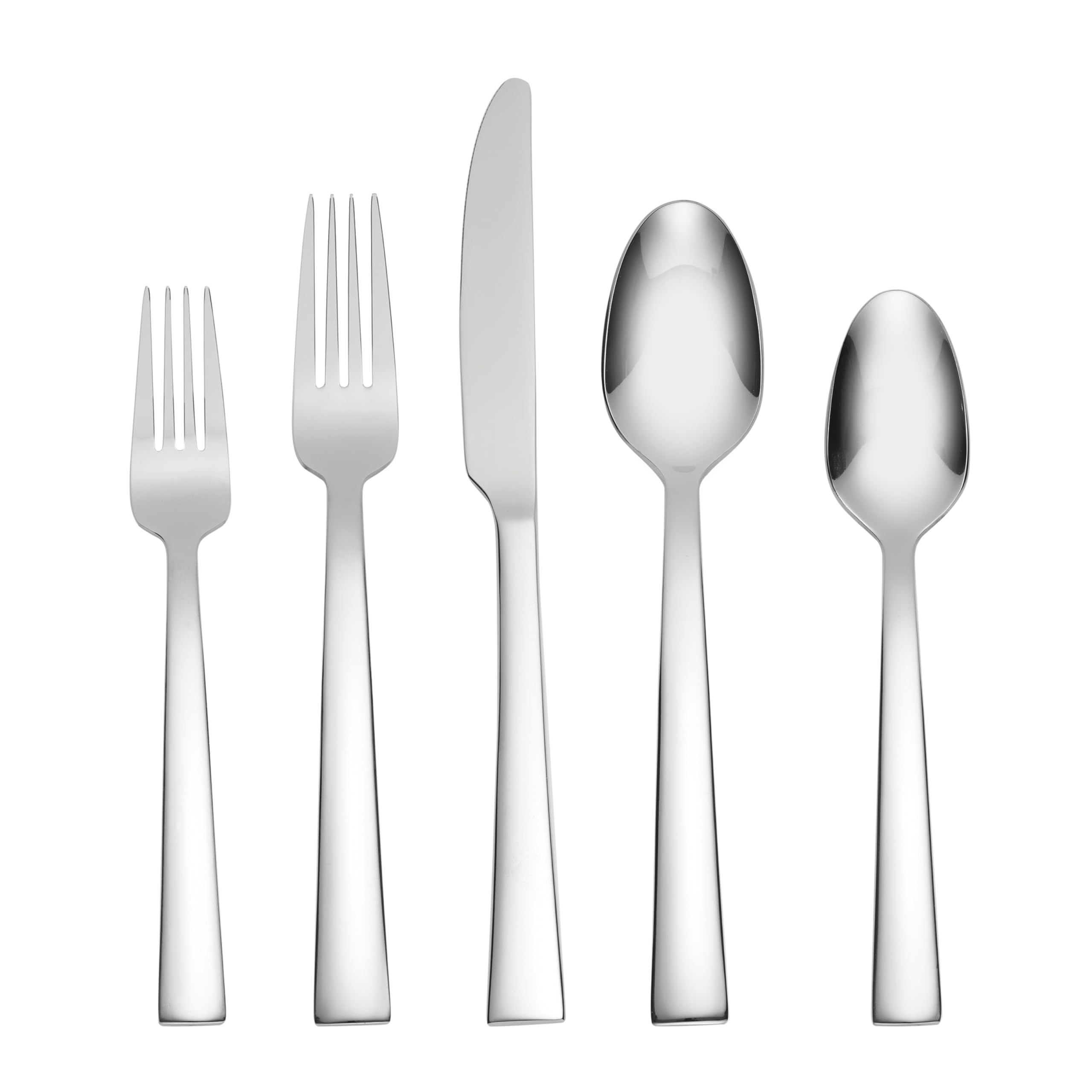 Photo 1 of Oneida Silverware Set, Madison Avenue 45-Piece Everyday Flatware Set For 8, Service For 8, 18/0 Stainless Steel Serving Utensils Sets, Kitchen and Dining, Forks and Spoons Sets (Silver, 45 Piece)