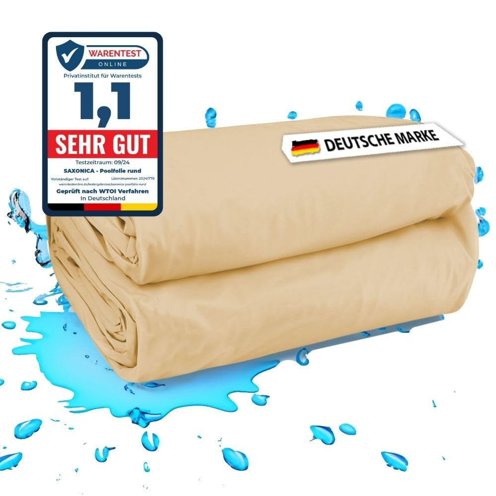 Poolfolie Rund 350 x 90 cm I SonaLiner I 0,6 mm I Sandfarben I Rundpool Ø 3,5 x 0,9 m
