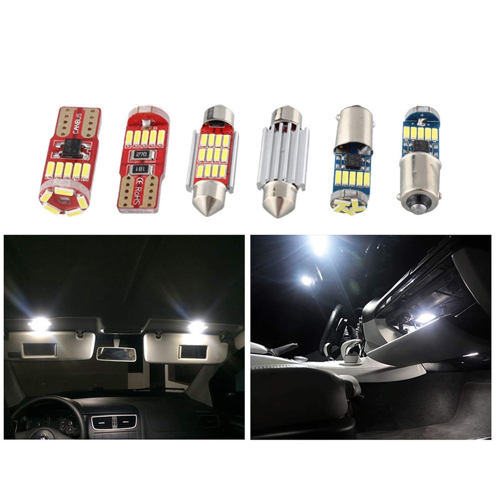22 pz Bianco Canbus LED Targa Lampada Kit Luce Interna, Per BMW Serie 7 E38 1994-2001 Saloon Map Dome Plafoniera