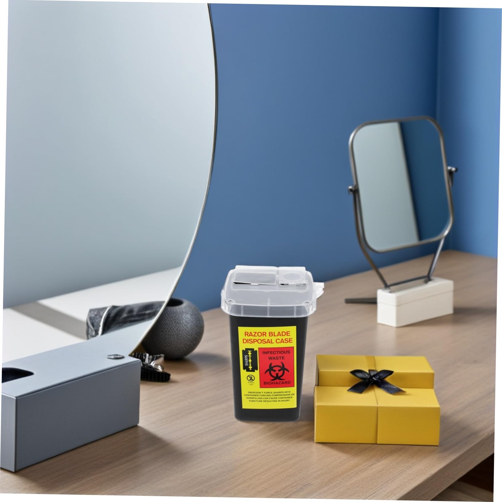 VICASKY Contenitore per Lame da Barba Nero Plastico 2 Pezzi Porta Lamette Portatile