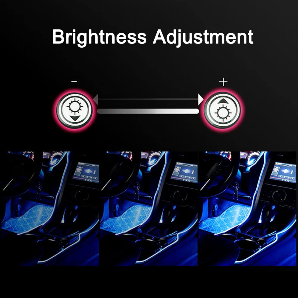 Baceyong 9-w-1 RGB LED Strip Light Kit, Wireless APP Controlled Car Neon Lights Interior Car LED Strip Lights Car Footlights