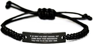 Funny Underwriter Gifts from Friends for Men Rope Bracelets Quotes Christmas Unique Presents