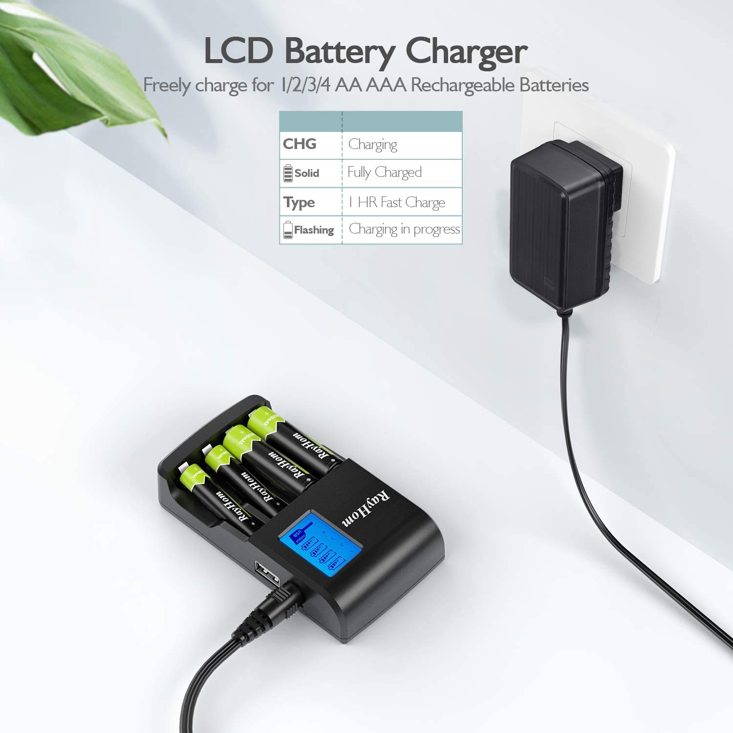 Lloytron Ultra Fast AA/AAA Smart Battery Charger For NiMH Batteries - View #7