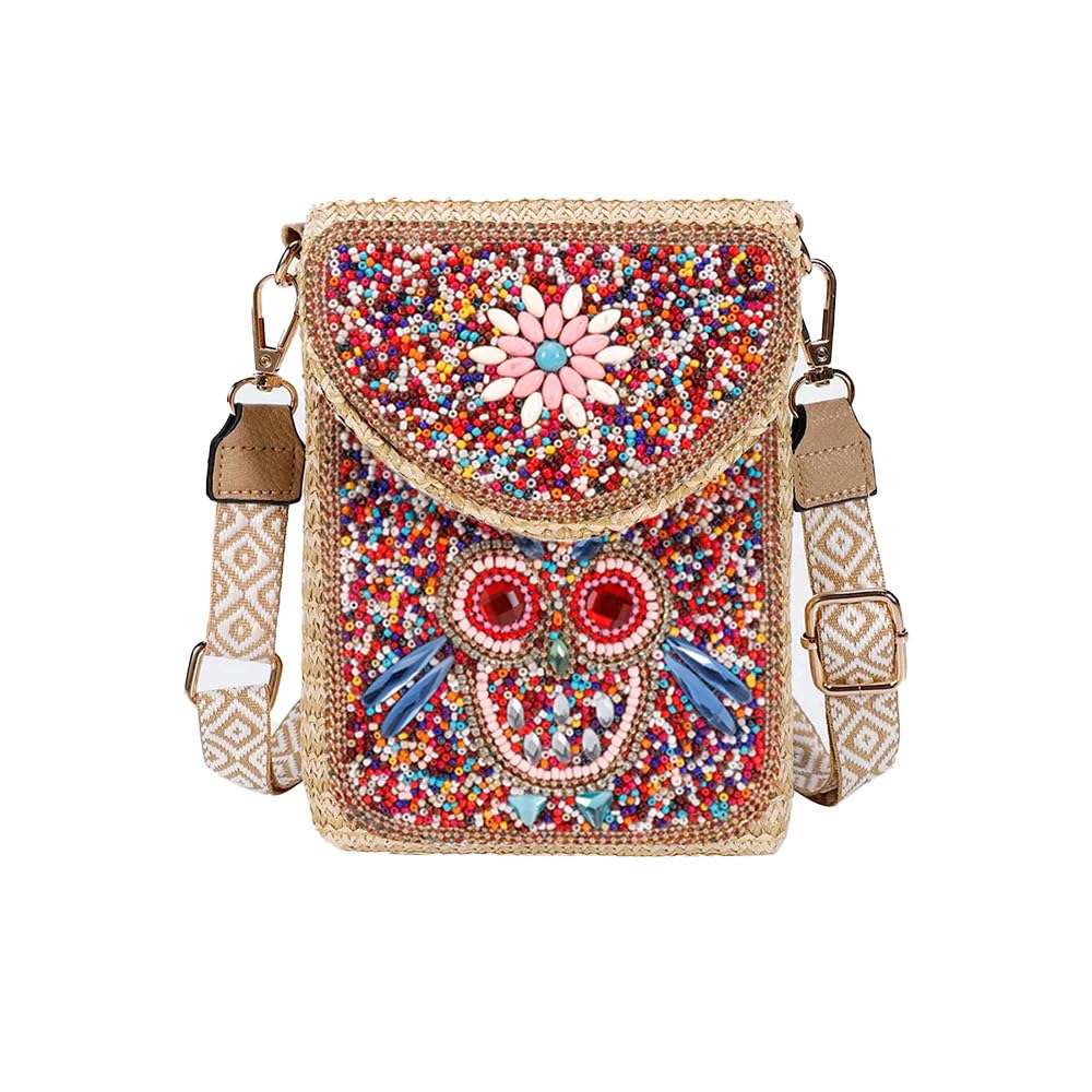 Bolsa de paja de 15 x 4 x 19 cm, exquisita y elegante, gruesa y estable, bolso de hombro tejido natural elegante para viajes, playa, vacaciones, citas, fiestas, tiempo libre, desplazamientos o como