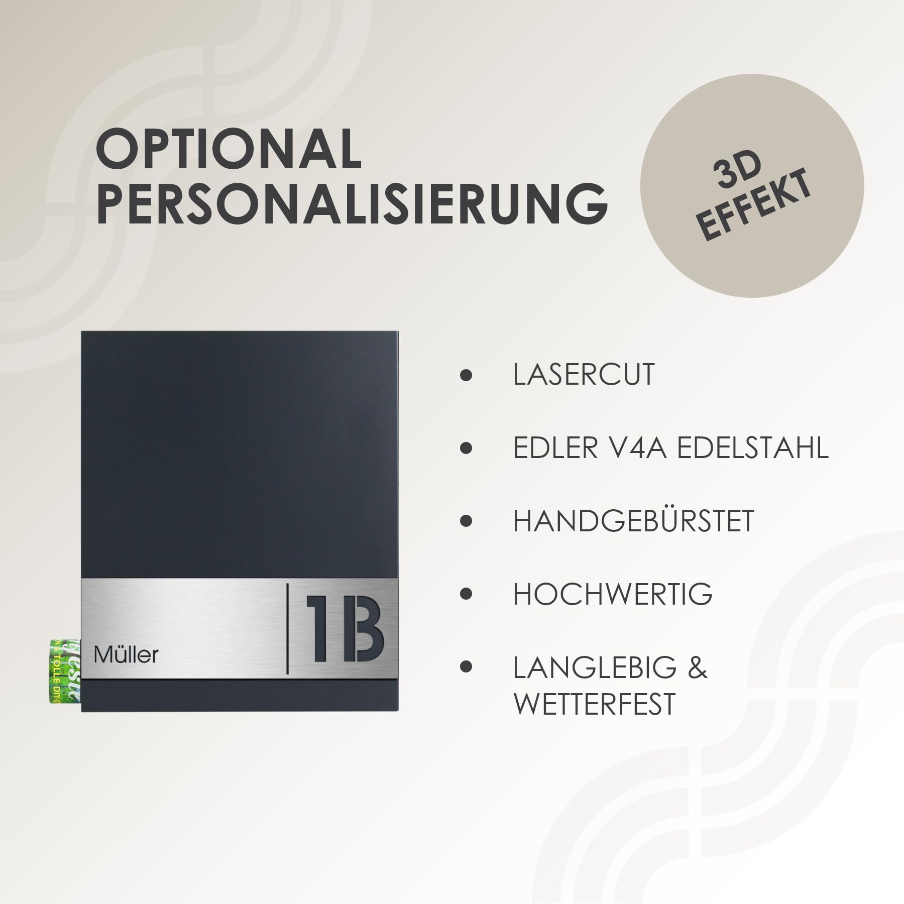 Wand-Briefkasten mit Zeitungsrolle anthrazit - MOCAVI Box 111 Postkasten mit Zeitungsfach - rostfrei, hochwertig, robust, wetterfest, modern und groß - Postbox grau deutsche Markenqualität RAL 7016